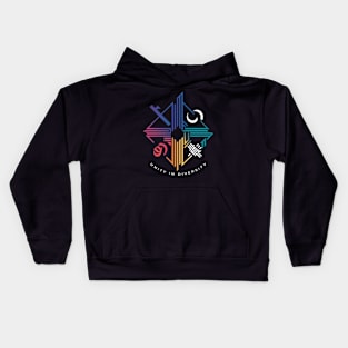 Unity in Diversity: A Graphic Exploration of Togetherness Kids Hoodie